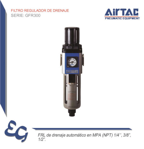 Filtro Regulador de Drenaje GFR300 - Airtac Peru