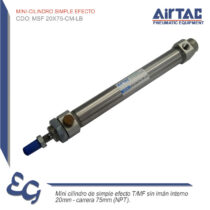 Mini cilindro simple efecto MSF 20X75-CM-LB - Airtac Peru