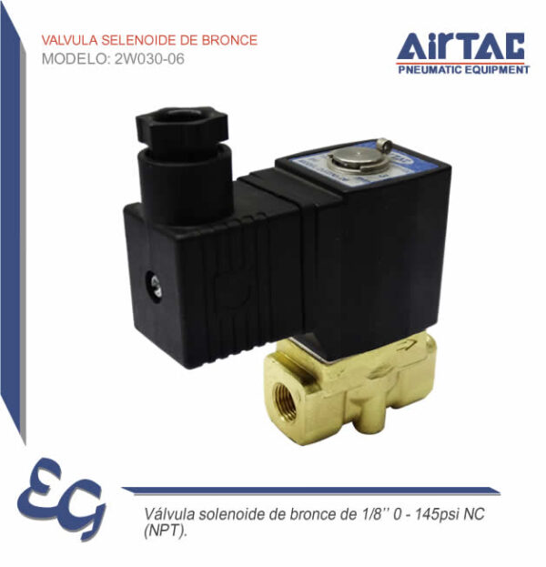 Valvula Selenoide de Bronce 2W030-06 - Airtac Peru