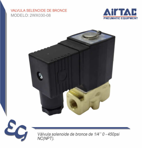Valvula Selenoide de Bronce 2WX030-08 - Airtac Peru
